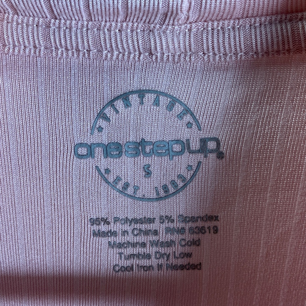 One Step Up Peach Ribbed Tank Top - Picture 2 of 5